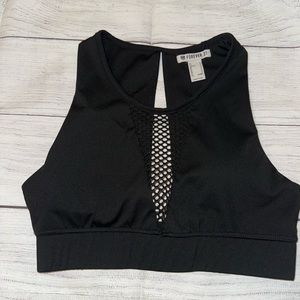 New Forever 21 Sports Bra s black mesh front m
